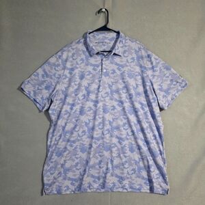 Mizzen Main AOP UPF 50+ Blue Multi Camo Stripe Versa Polo 1KS-1079 Size XL